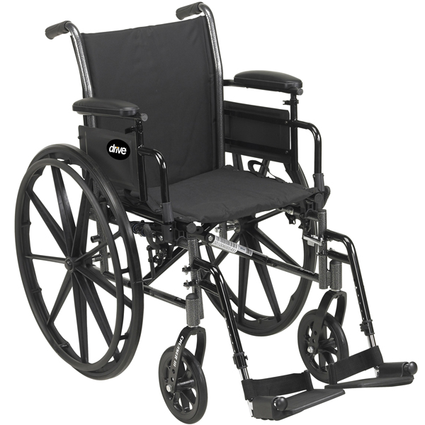Cruiser III Light Weight Wheelchair - Flip Back Desk Arm and Elevating Leg Rest 16 Inches - Click Image to Close